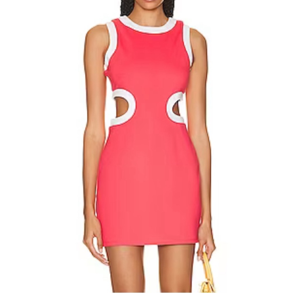 NWT STAUD Mini Dolce Dress Hibiscus